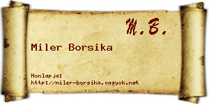 Miler Borsika névjegykártya
